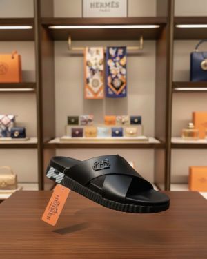 HERME.S INFRA THICK SOLE ITALIAN SLIDE BLACK 22