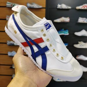 Onitsuk_a Tiger Mexico 66 Slip On (White Blue Red Metallic Gold) Mens 7A Premium (D-2051)