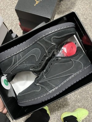 NIKE AIR JORDAN LOW TRAVIS BLACK PHANTOM SEMI UA-FIX