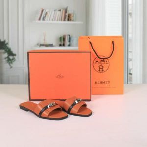 Hermes Paris Birkin Premium Flats With OG Box & Carry Bag (Brown - 888)