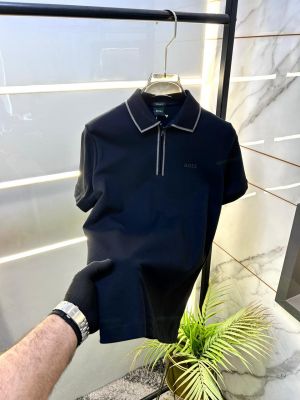 Hugo_Boss Black Collar Neck Premium Polo T-shirt F3461-B2