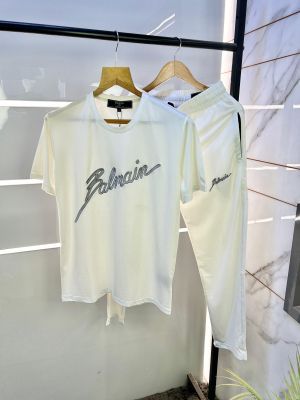 Balmai n Paris White Imported Premium Track Suit With Brand Carry Bag F2574-WH