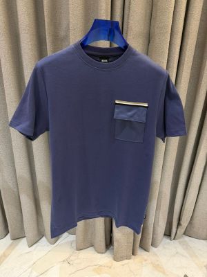 Boss Chest Pocket Round Neck T-shirt Navy