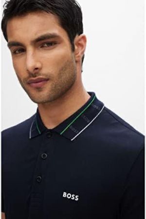 Hugo Bos s Premium polo with 240gsm interlock compact cotton fabric 3891