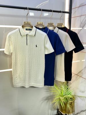 Ralp h Lauren Polo Imported knitted Cream Super Premium Collar Neck T-shirt F3556-CR