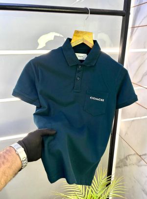 Coac h Green Premium Collar Neck Polo T-shirt F2993-GR