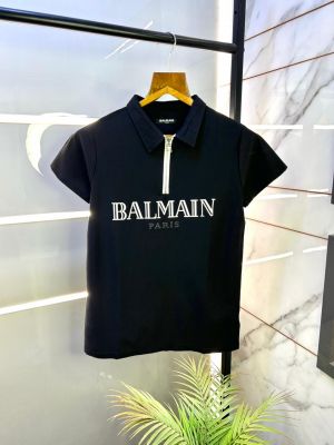 Balmai n Paris Imported Zipper Black Collar Neck Premium Polo T-shirt F3114-B1