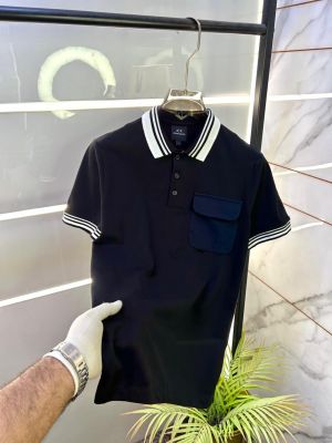 Arman_i Exchange Black Polo Premium Collar Neck T-shirt F3390-B2