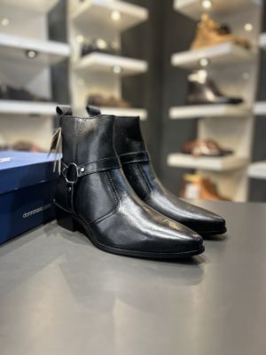 Donn-Marc Cuban heel Geniune Leather Chelsea Black 5004