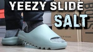 Yeezyy Slide Salt UA. With Full Accessories Zip Tie Butter Paper Sticker Tags