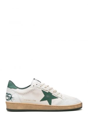 GOLDEN GOOSE BALLSTAR WHITE AND GREEN