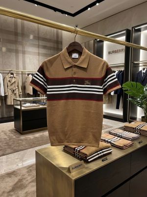 BURBERR Y PREMIUM CLASSIC POLO NECK T-SHIRTS 