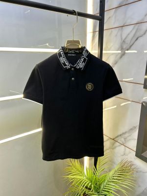 Balmai n Paris Black Imported Premium Polo Collar Neck T-shirt F3506-B4