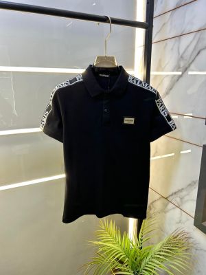 Balmai n Paris Black Imported Premium Polo Collar Neck T-shirt F3506-B3