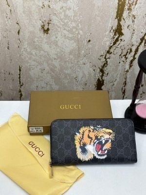 GUCC_I LONG ZIP AROUND WALLET WITH OG BOX AND DUST BAG (BLACK TIGER) 60017
