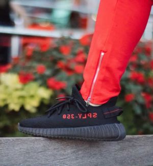 Adida_s Yeezy 350 V2 Bred Black Red for Girls  Semi-UA 7A Quality (D-2024)