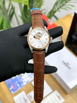 Tissot_gentleman powermatic 80 ROSE WHITE BROWN leather