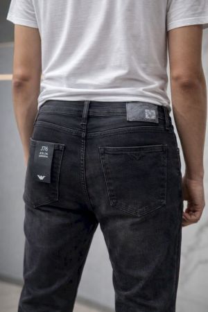 Emporio Arman i Dark Shade Boot Cut Premium Imported Stretchable Lycra Fabric Denim with Patch Design 3716