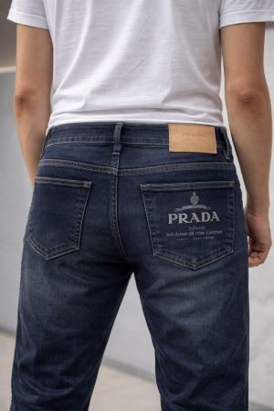 Prad a Green Shade Straight Fit Premium Imported Stretchable Lycra Fabric Denim with Printed Logo 3714