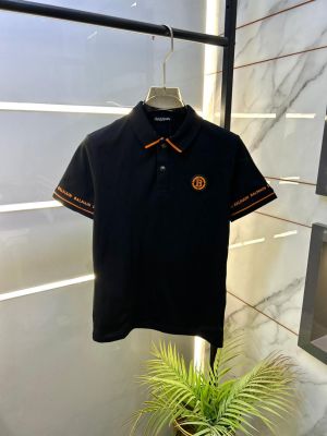 Balmai n Paris Black Imported Premium Polo Collar Neck T-shirt F3506-B1