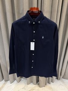 Ralp_h Lauren Linen Navy Blue Shirt 