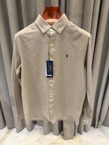 Ralp_h Lauren Linen Beige Brown Shirt 