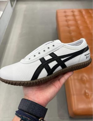 Onitsuk_a Tiger Tsunahiki Slip-On White Black Mens 7A Premium (D-2064)