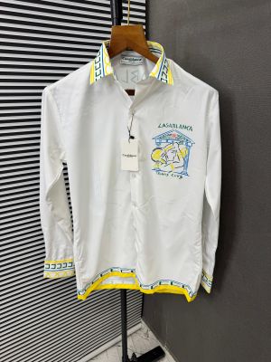 CASABLANCA WHITE IMPORTED FABRIC DIGITAL PRINTED LATEST STORE ARTICLE VERY PREMIUM SHIRT 461