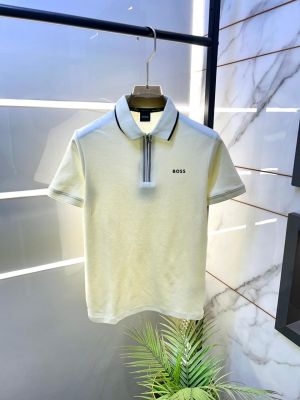 Hugo_Boss Off-white Collar Neck Premium Polo T-shirt F3499-OF