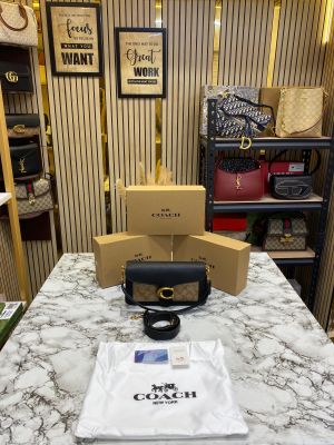 Coac_h Tabby Signature Canvas Crossbody Bag With Box And Dust Bag (C-Black)