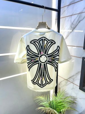 Chrome Hearts Drop Shoulder Back Print White Premium Round Neck T-shirt F3067-WH