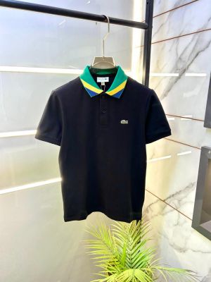 Lacost e Black Polo Premium Collar Neck T-shirt F3443-BL