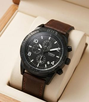 Fossi_l Bronson Chronograph Luggage Leather