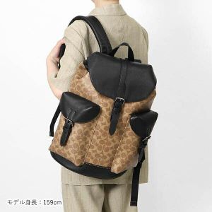 Coach_Warner_Backpack_Signature_Canvas_Coated_Canvas_Leather_With_Dust_Cover_909_Apricot_Black