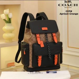 Coach_Unisex_Rivington_Backpack_Apricot_Black_Orange_Sprint_Leather_With_Dust_Bag_059_Apricot_Black_Orange