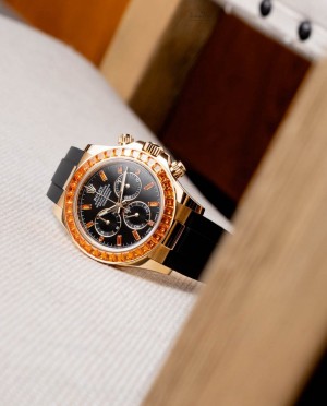 Role x Daytona Cosmograph Custom Black Dial Orange Bezel