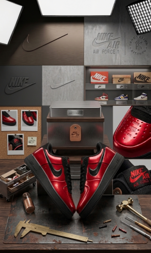 NIK.E AIRFORCE 1 FOAMPOSITE PRO CUP RED