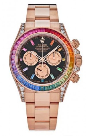 Rolex Daytona Off Catalog Rainbow Diamonds Bezel