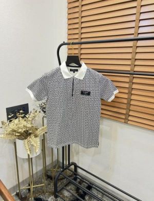 Balmai_n All Over Monogram Printed White Premium Zipper Polo T-shirt