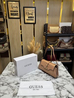 Guess Quilted G Flap Shoulder Bag With Box And Dust Bag (Golden)