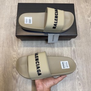 B alenciaga Logo Embossed Pool Slides