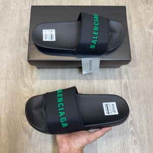 B alenciaga Logo Embossed Pool Slides