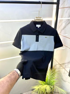Lacost e Black Polo Premium Collar Neck T-shirt F3503-B1