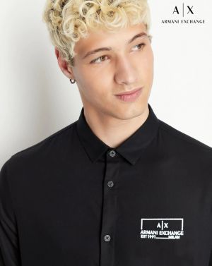 Sale Arman_i Exchange Reflective Black Premium Shirt F1142-BL