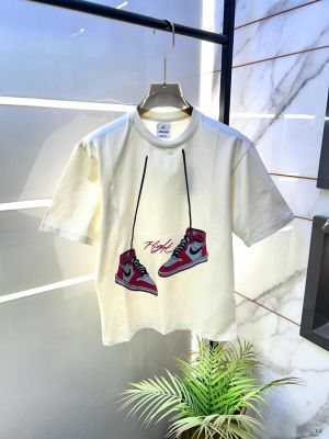 Sale Jordan Drop Shoulder Printed Premium Round Neck Off-White T-shirt F1488-OF