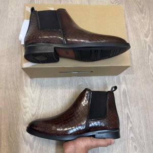 Zar.a 07 Croco Textured Premium Brown Chelsea Boots