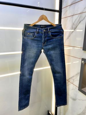 Balmai n Paris Imported Blue Super Premium Denim With Brand Box Packing And Carry Bag F3509-B1