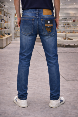 Balmai n Paris Imported Blue Super Premium Denim With Brand Box Packing And Carry Bag F3509-B1