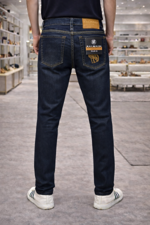 Balmai n Paris Imported Blue Super Premium Denim With Brand Box Packing And Carry Bag F3509-B2