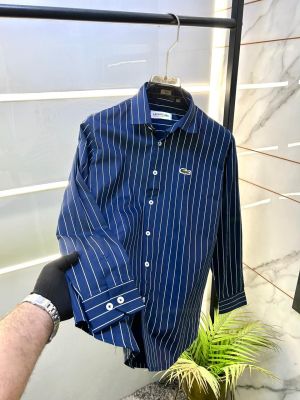 Lacost e Embroidery Logo Lining Premium Navy Shirt F3428-NY